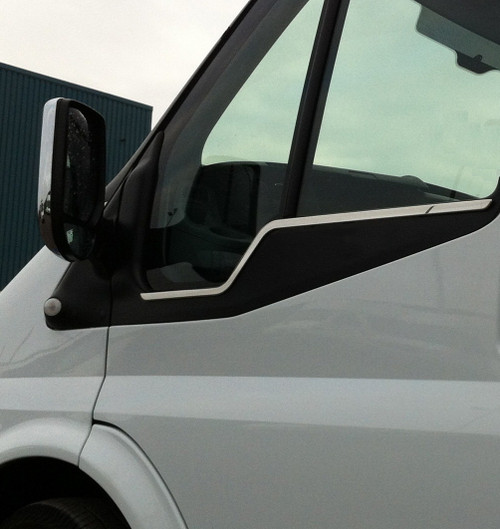 Chrome Side Door Window Sill Trim Set Covers To Fit Ford Transit (2000-13)